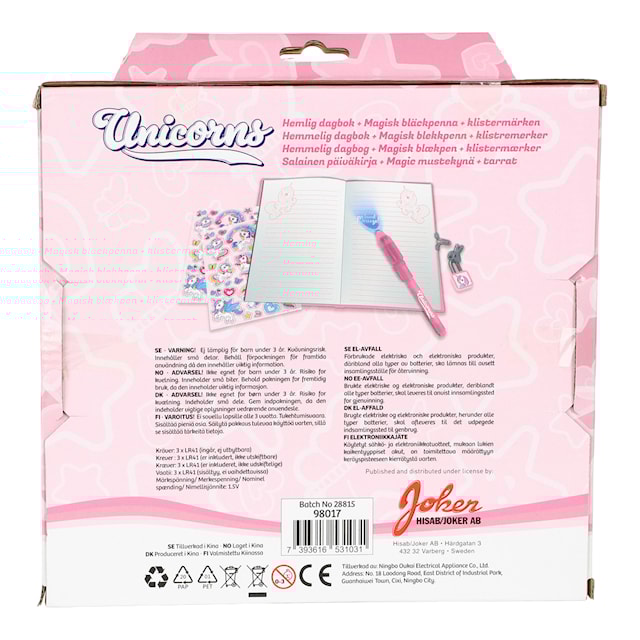 Produktbild 5 för Unicorn Hemlig Dagbokskit