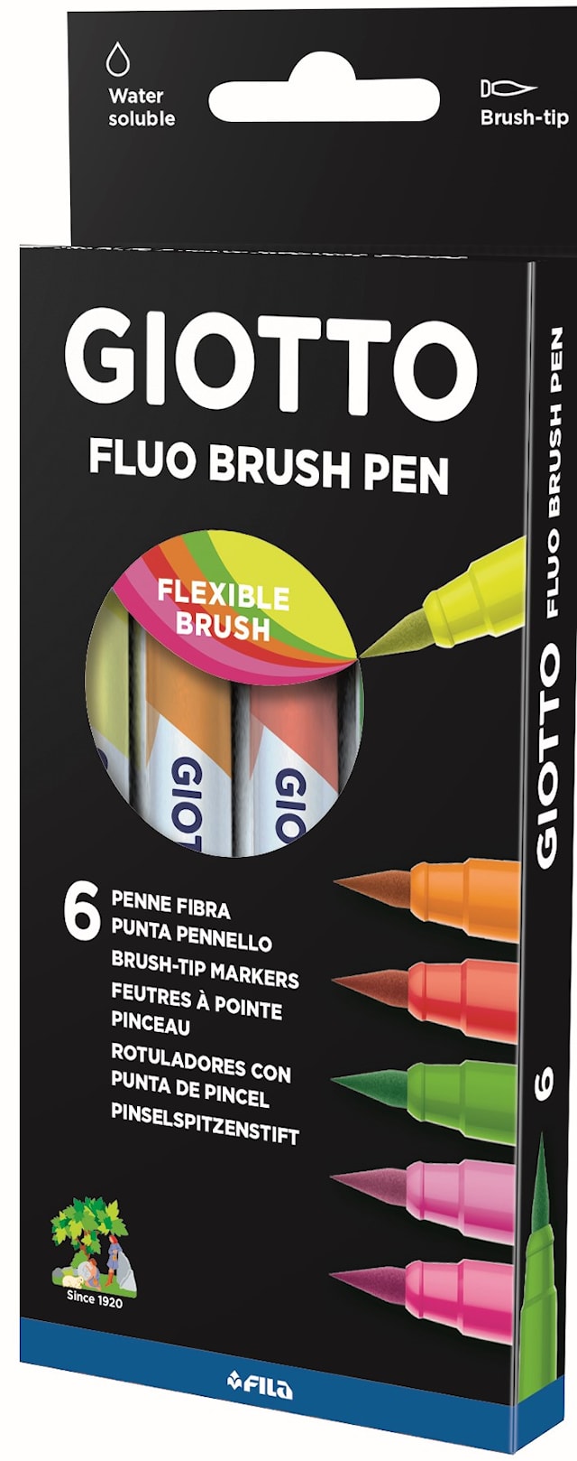 Tuotekuva 1 - Brushpen Neonvärit 6-pack Giotto Turbo