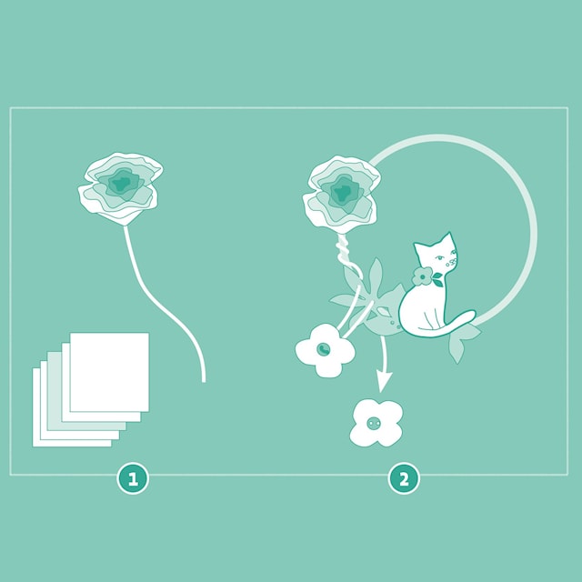 Produktbilde 5 for DIY-sett blomsterkrans i papir og bambus Djeco