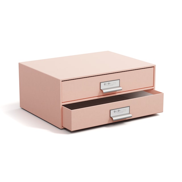 Tuotekuva 4 - Kirjoituslipasto Birger 2 laatikolla A4 Dusty Pink Bigso Box of Sweden