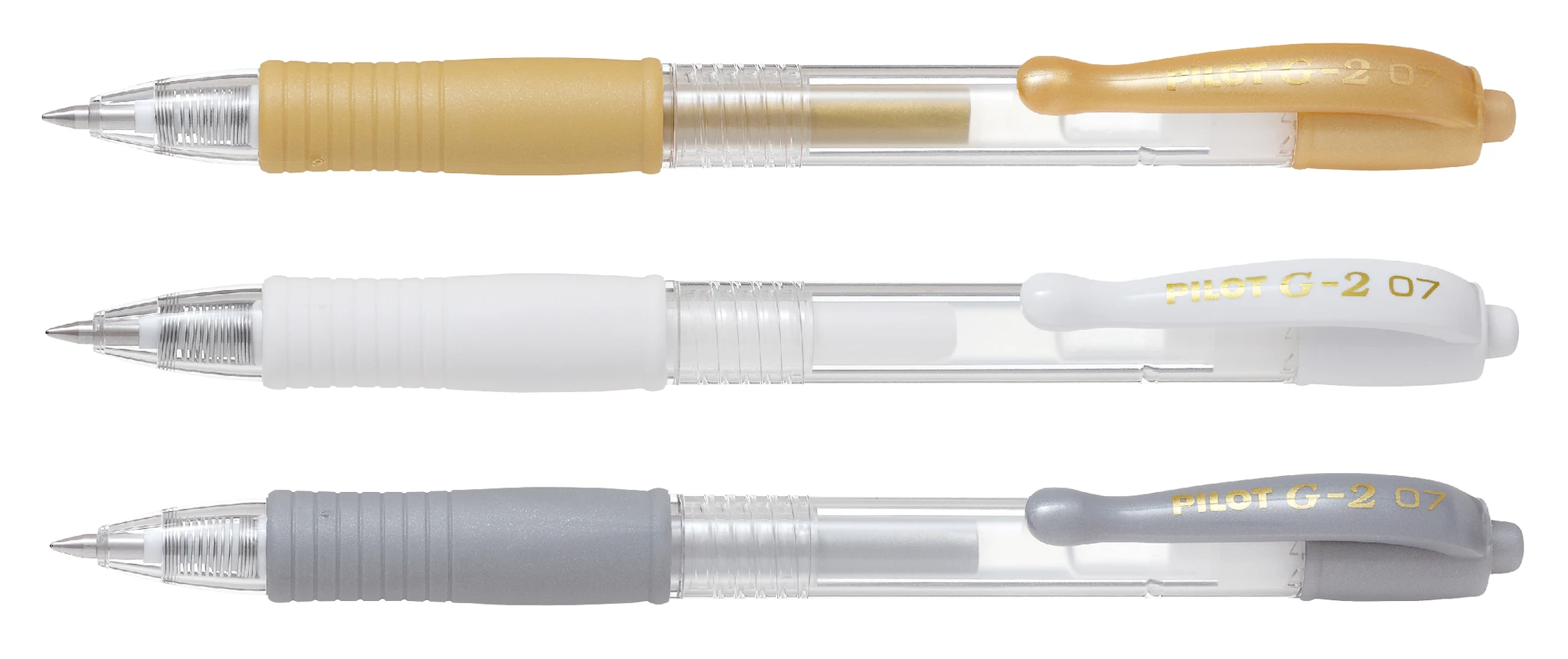 Produktbilde for G-2 Metallic 3-P - Rollerball med gelblekk - Gull/Sølv/Hvit - Medium spiss Pilot