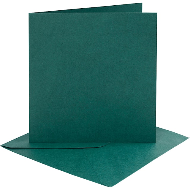 Produktbild 3 för Kort och Kuvert Grön 15,2x15,2 cm 4-pack