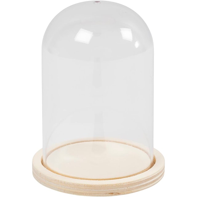 Produktbilde 1 for Klokke på tresokkel, H: 9,5 cm, dia. 6 cm, hullstr. 3 mm, 1 stk.