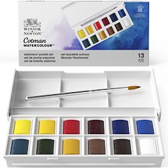Tuotekuva 1 - Akvarellivärit Cotman Taskurasia 12 1/2-värinappia Winsor & Newton