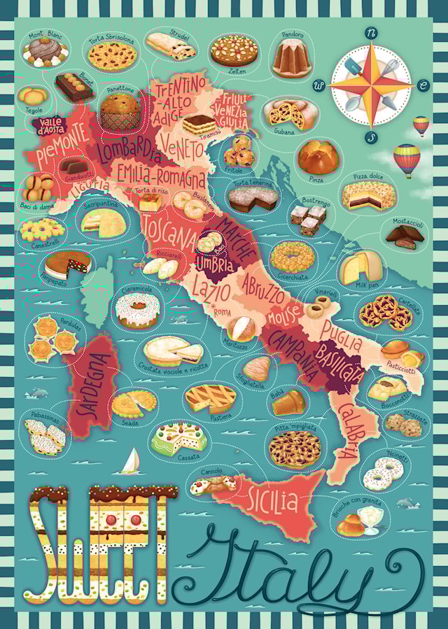 Produktbild 2 för Map of Italy - Sweet Pussel 1000 bitar, Ravensburger