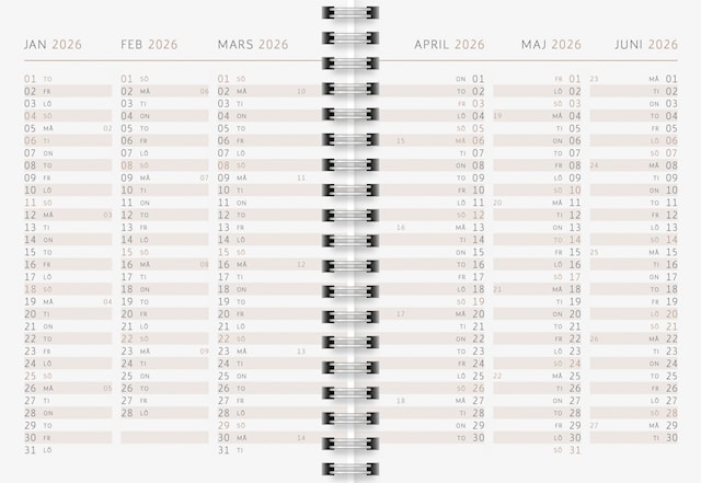 Produktbild 6 för Kalender A6 Black Marble 2026 Almanacksförlaget