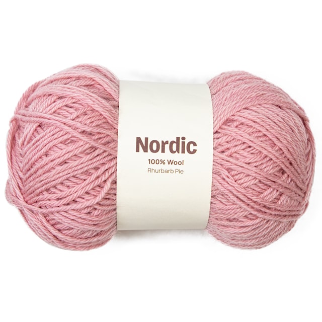 Nordic 100% ull 100 gr rabarberpaj dusty rosa A832  Adlibris