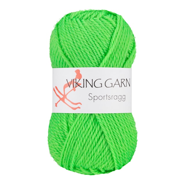 Sportsragg 50 g Neongrønn 535 Viking Garn
