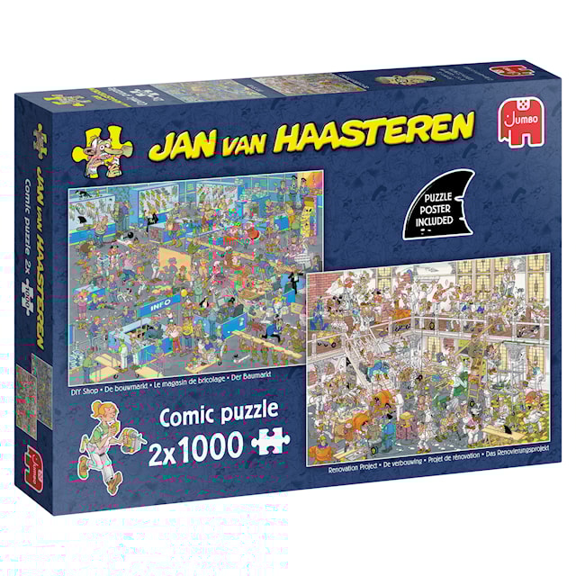 Tuotekuva 1 - Jan Van Haasteren Tee-se-itse Shop & Remonttiprojekti Palapeli 2x1000 palaa