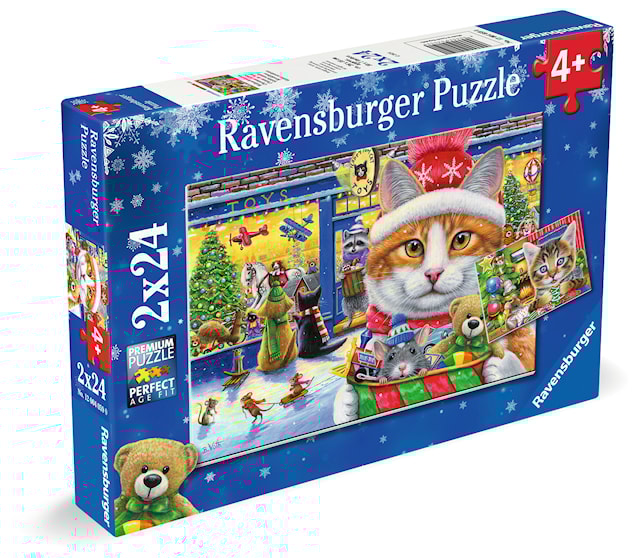Tuotekuva 4 - Joulukissat palapeli 2x24 palaa, Ravensburger