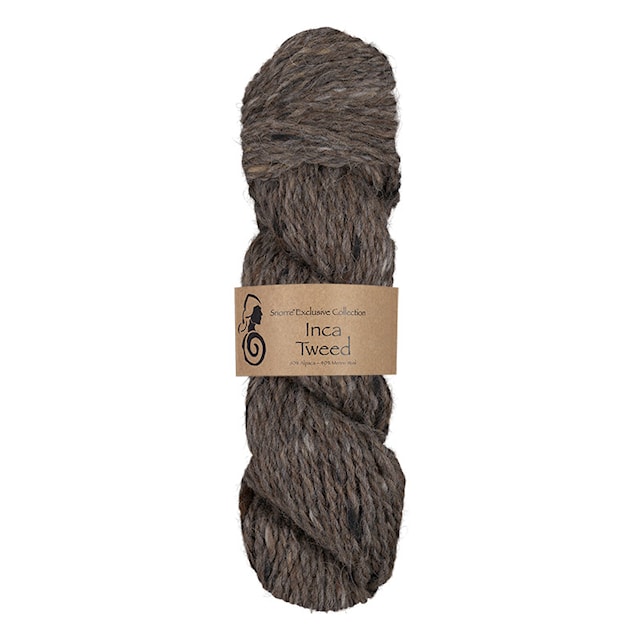 Inca Tweed alpakka, villa 50 g Ruskea 109, Viking Snorre