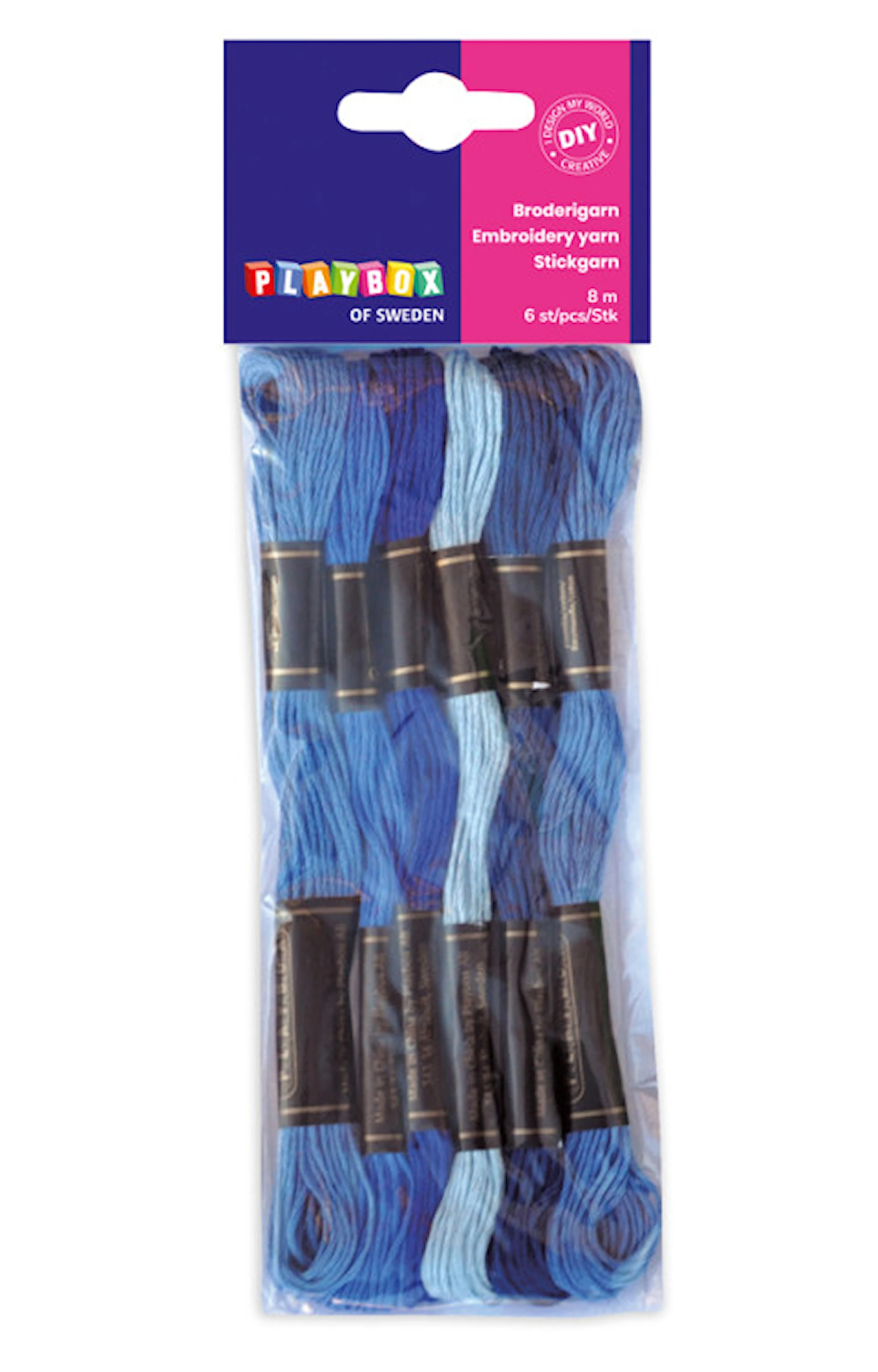 Produktbilde for Broderigarn blå Playbox