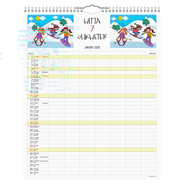 Produktbild 2 för Familjekalender Smarta Familjen 2026