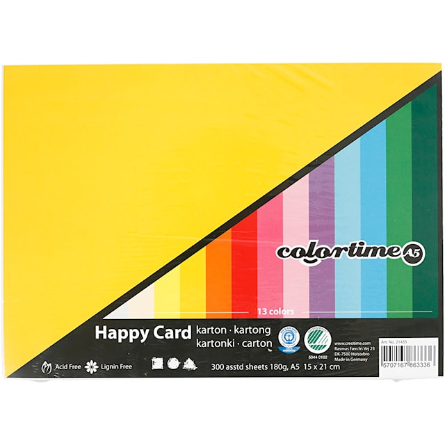 Produktbilde 1 for Vårpapp, A5, ark 148x210 mm, 180 g, ass. farger, 300 ass. ark/ 1 pk.