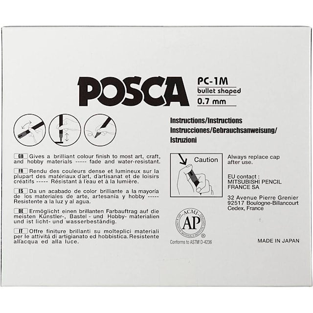 Produktbild 4 för Posca Marker , nr. PC-1M, spets 0,7 mm 12-pack