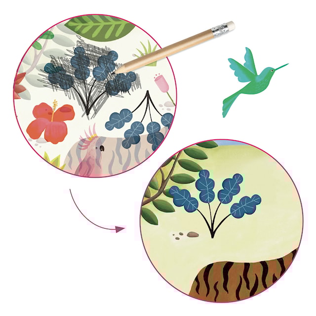 Produktbild 4 för Gnuggbilder med Inspiration av Henri Rousseau Djeco