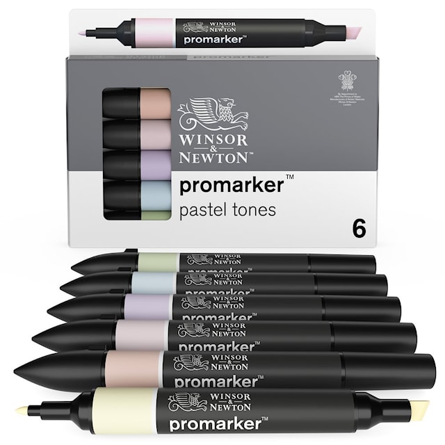 Tuotekuva 3 - Graafinen Merkki ProMarker Setti 6 Pastel tones Winsor & Newton