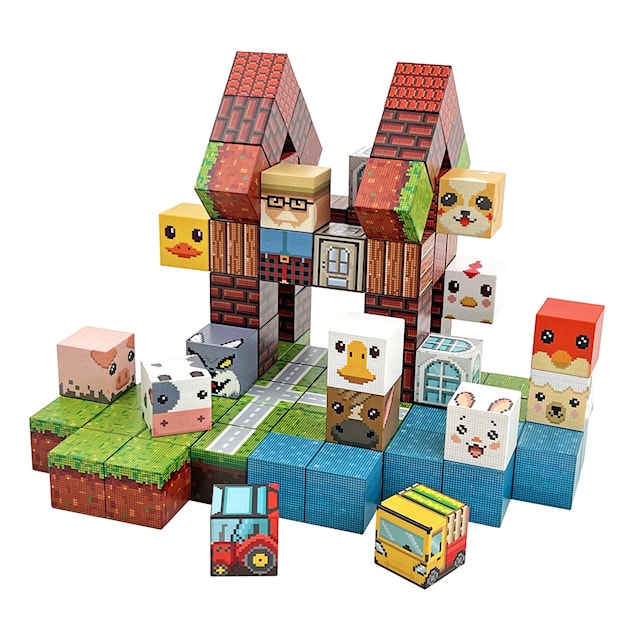 Produktbild 2 för Magnetiska Byggklossar Bondgård 86 Bitar