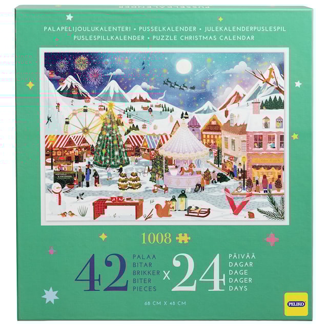 Produktbild 1 för Pusselkalender Jul 1008 bitar, Peliko
