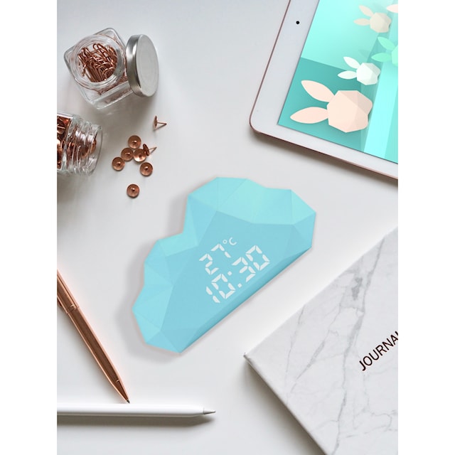 Tuotekuva 4 - MOB Herätyskello yövalolla Mini Cloudy Vaaleansininen