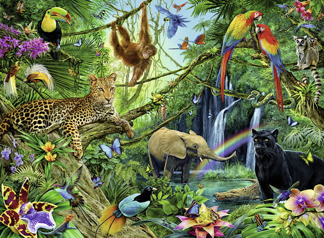 Tuotekuva 2 - Animals in the jungle Palapeli 200 palaa Ravensburger