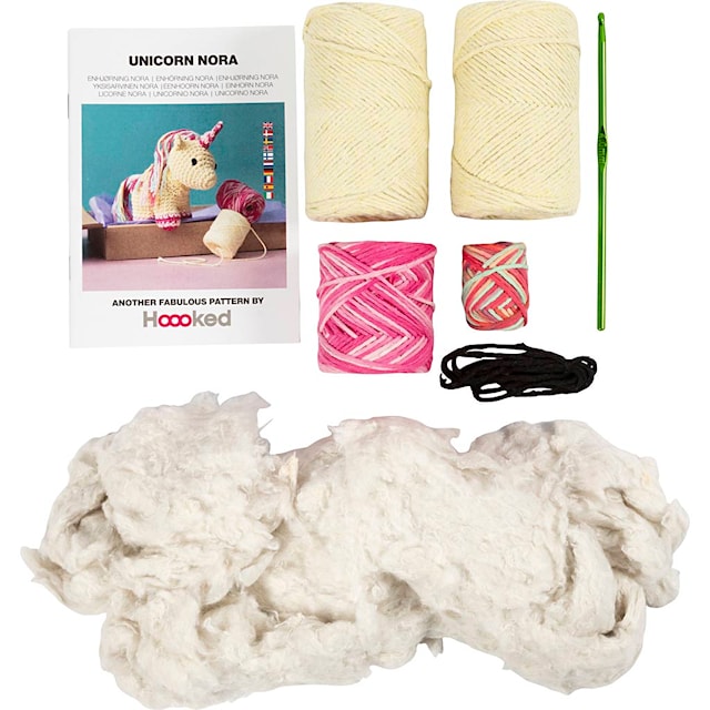 Produktbilde 4 for DIY Kit Amigurumi, Enhjørning, regnbuefarger, 1 pk.
