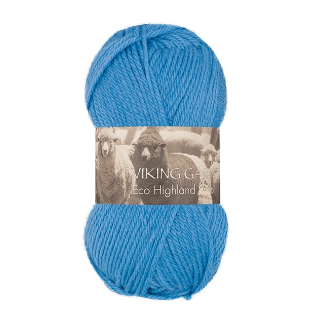 Highland Eco Wool Garn 50 g Mellom blå 223 Viking Garn