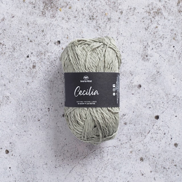 Cecilia Garn Lin- og bomullsmix 50 g Lindeblomstgrønn Svarta Fåret