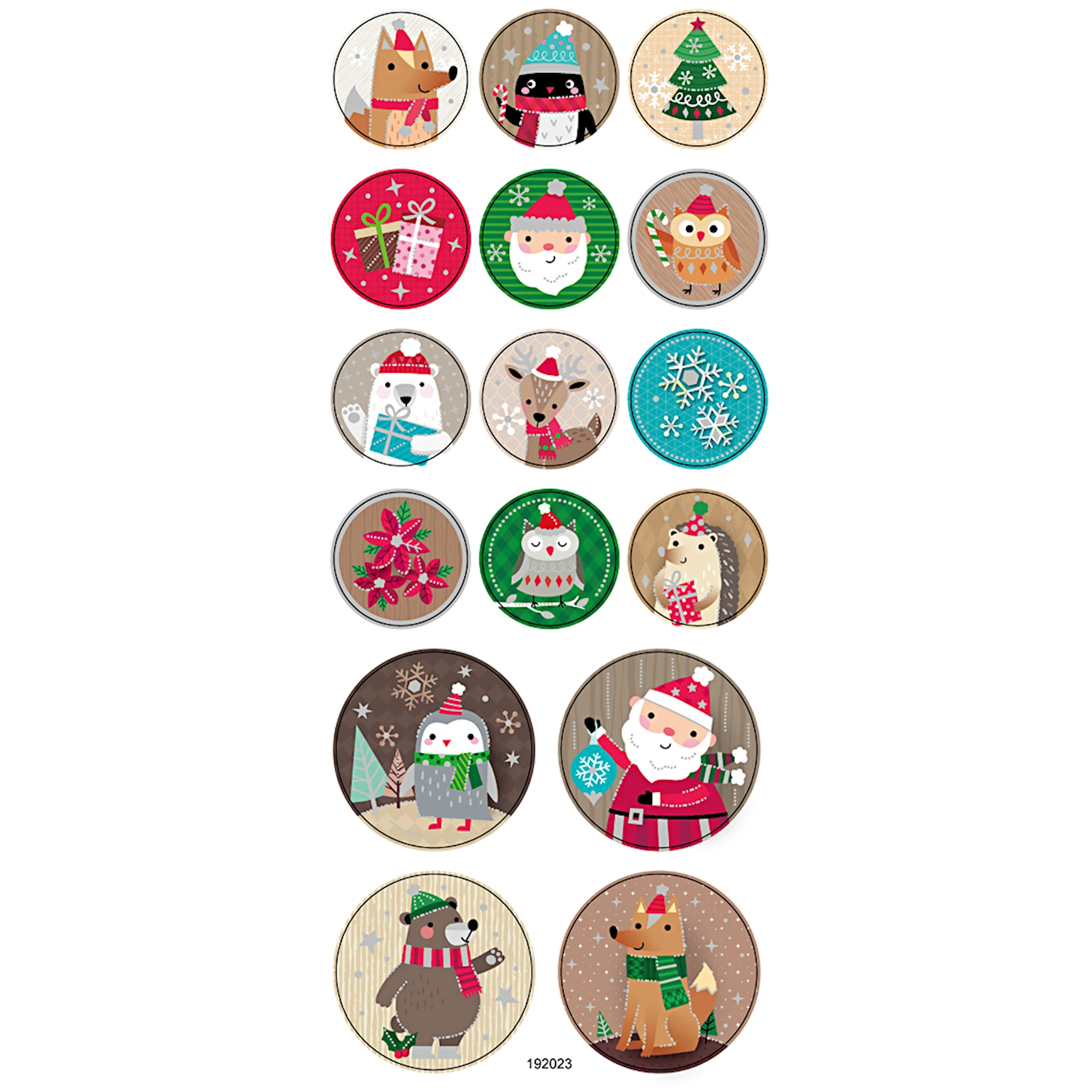 Produktbilde for Stickers, jul, ark 10x23 cm, ca. 16 stk., 1 ark