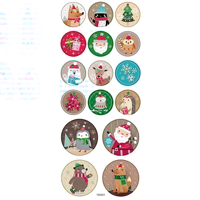 Produktbilde 1 for Stickers, jul, ark 10x23 cm, ca. 16 stk., 1 ark