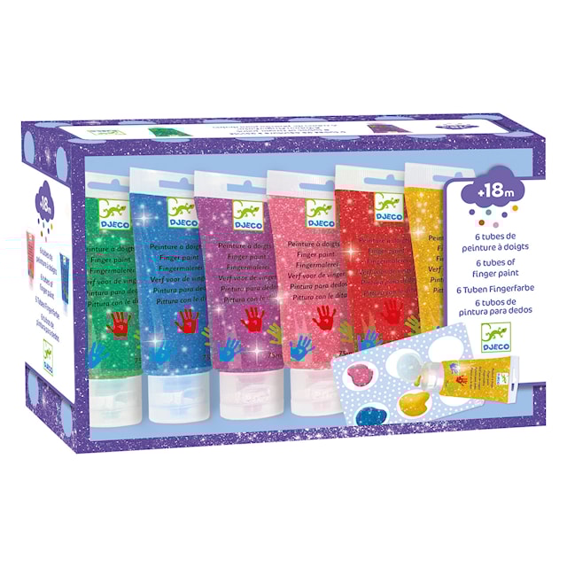 Produktbild 2 för Fingerfärg Glitter från 18 månader 6-pack Djeco