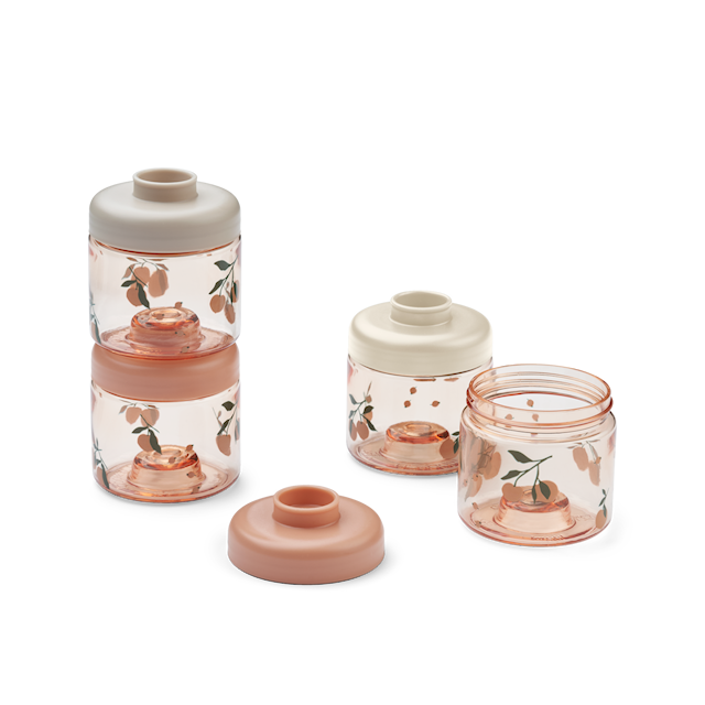Produktbilde 1 for Dominique Oppbevaring av babymat Tritan 4-Pack Peach/Sea shell Liewood