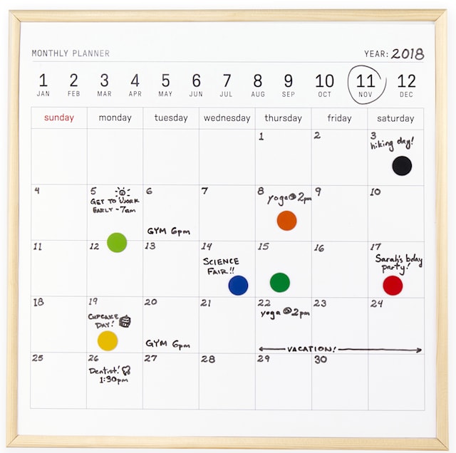 Produktbilde 1 for Whiteboard ukesplanlegger inkludert penn, magneter og viskelær Kikkerland