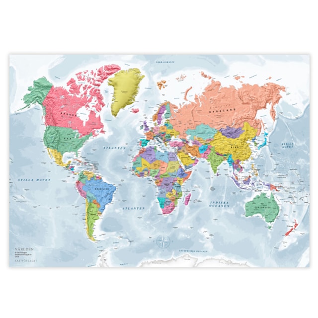 Produktbild 1 för Bordstablett Världen 2-sidig 42x30 cm Gullers