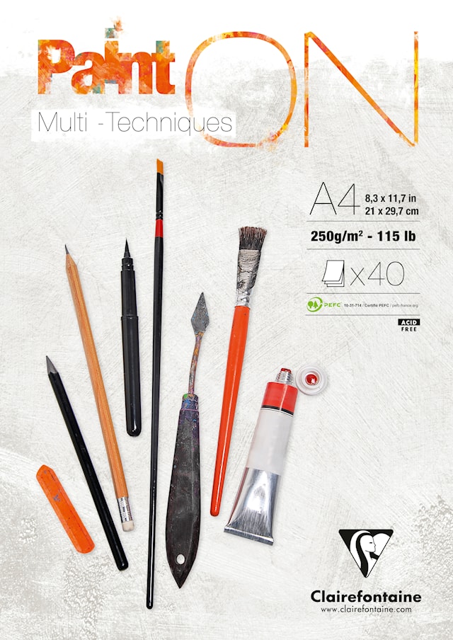 PaintON Mixed Media -lehtiö A4 40 arkkia Clairefontaine