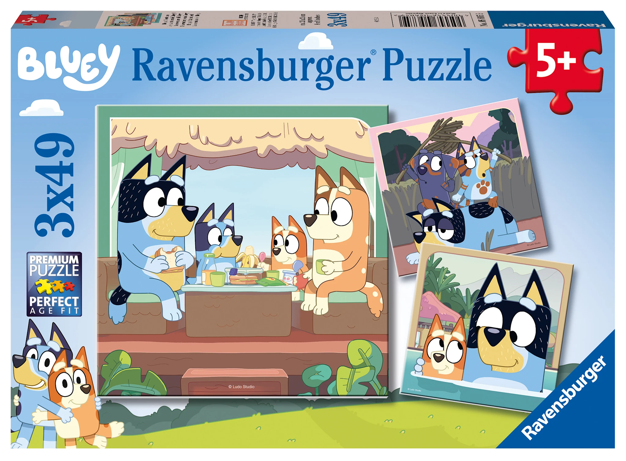Produktbild för Bluey Pussel 3x49 bitar Ravensburger