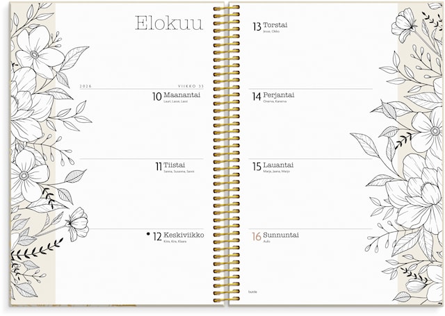 Tuotekuva 2 - Kalenteri 2026 Life Planner Bloom A5 Burde