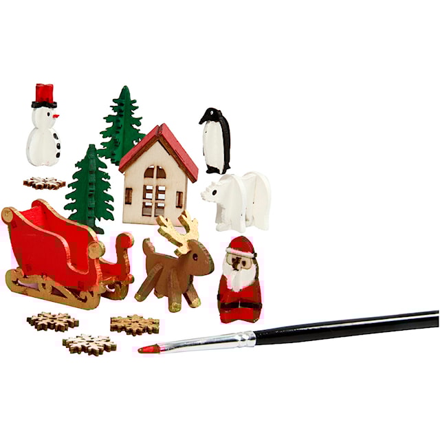 Tuotekuva 3 - Koottavat puukuviot, joulu, Pit. 15,5 cm, Lev: 17 cm, paksuus 3 mm, 1 pkk/ 1 pkt