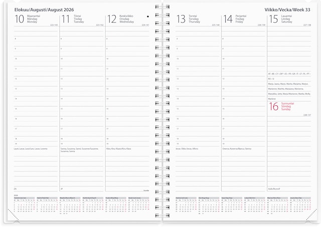 Tuotekuva 5 - Kalenteri 2026 Weekly 4 in 1  A5 Burde