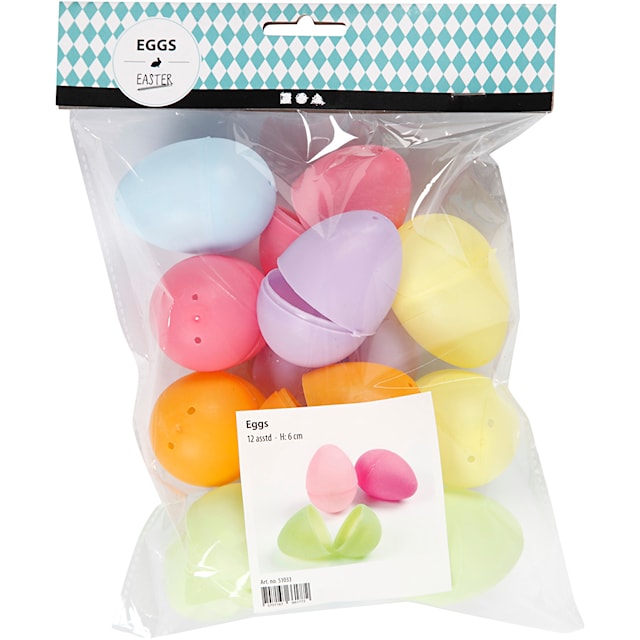 Produktbilde 4 for Egg, H: 6 cm, dia. 4 cm, pastellfarger, 12 stk./ 1 pk.