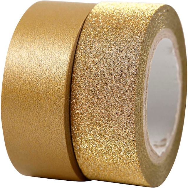 Produktbild 1 för Washitejp Guld 15 mm x 5 m 2-pack
