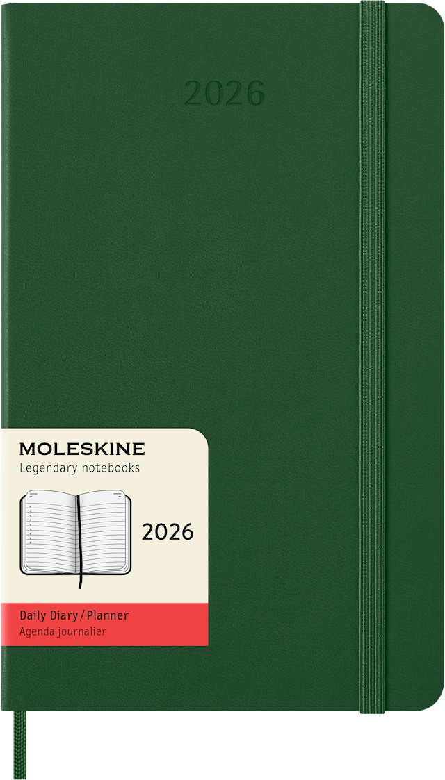 Produktbild 1 för Kalender 2026 Classic Hard 12M Daily Large Myrtle Green Moleskine