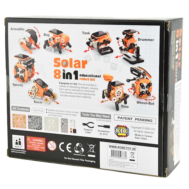 Tuotekuva 5 - SOLAR EDUCATIONAL ROBOT 8in1 194pcs