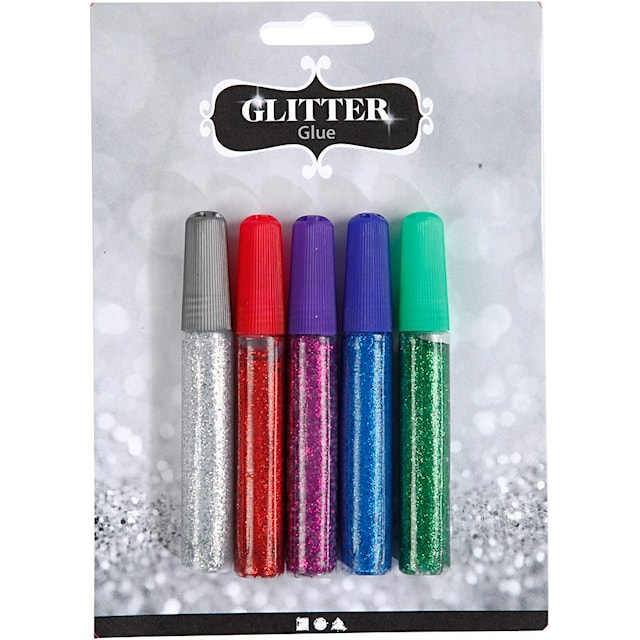 Produktbild 2 för Glitterlim standard färger 5-pack