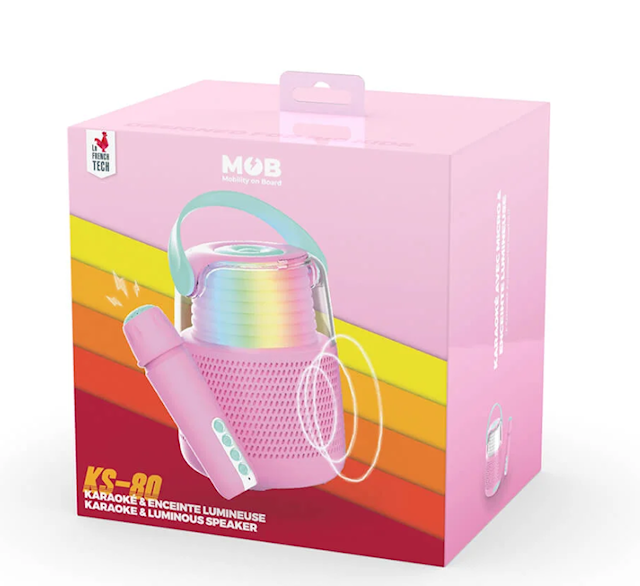 Produktbild 4 för Högtalare Karaoke Kit LED Rosa