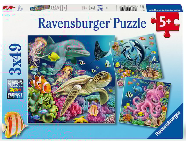 Produktbild 1 för Pussel Under Water 3x49 bitar, Ravensburger
