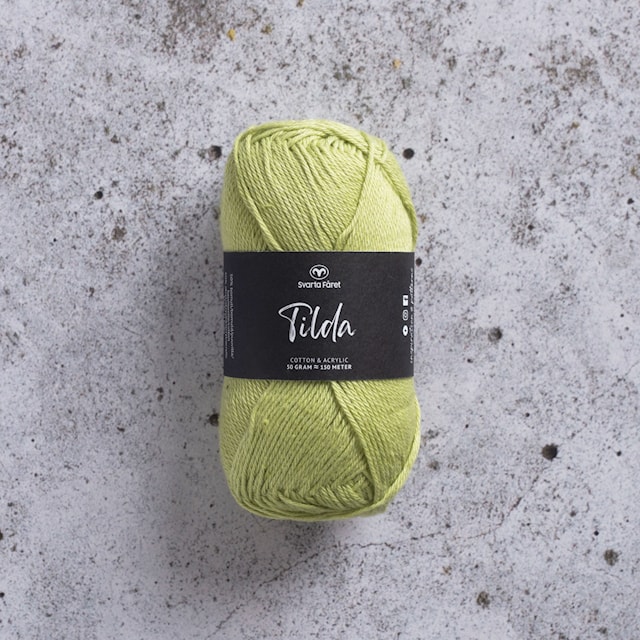 Tilda Garn Bomullsmix 50 g lime 38 Svarta Fåret