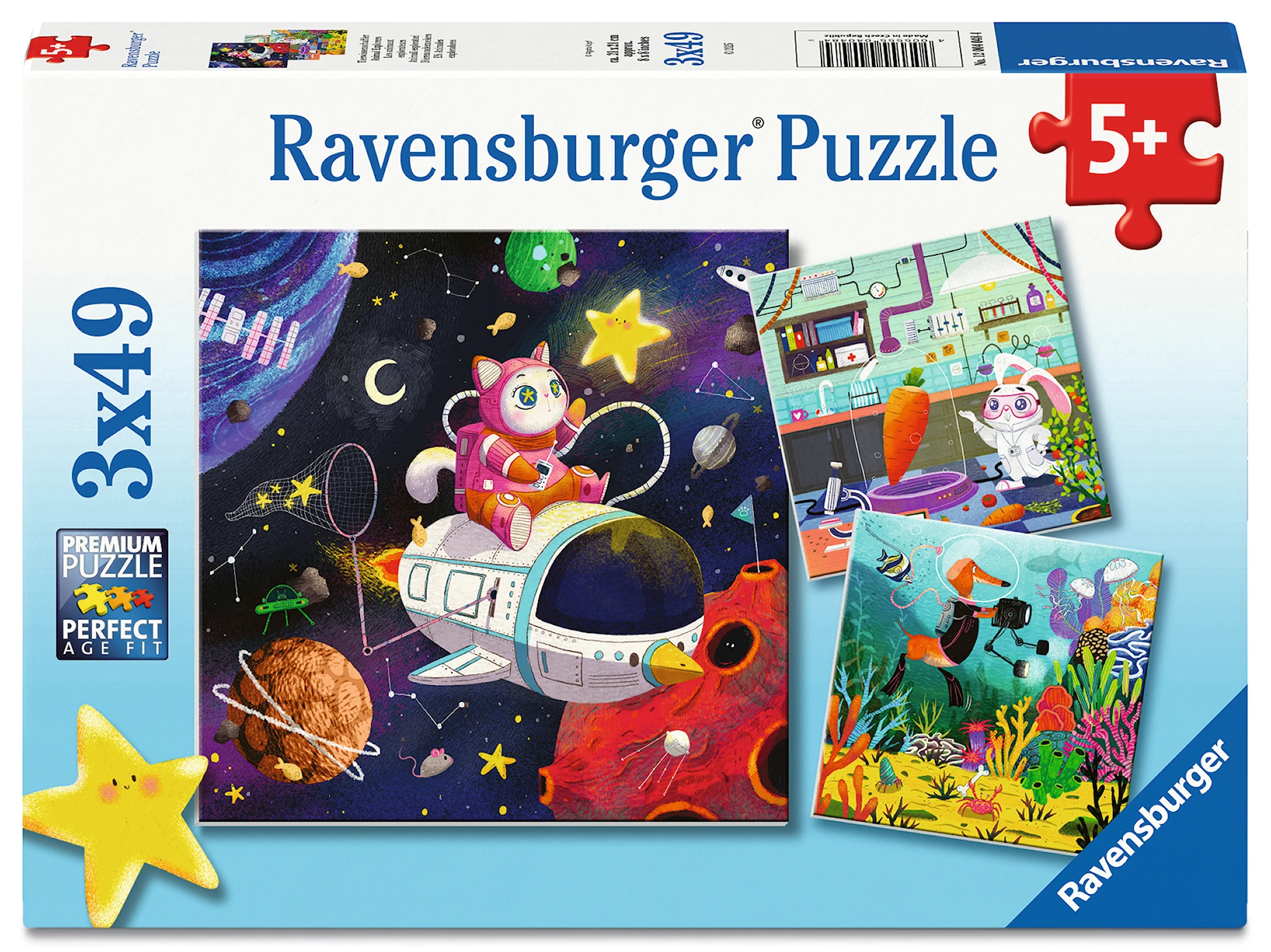 Produktbild för Kids In Science Pussel 3x49 Bitar, Ravensburger