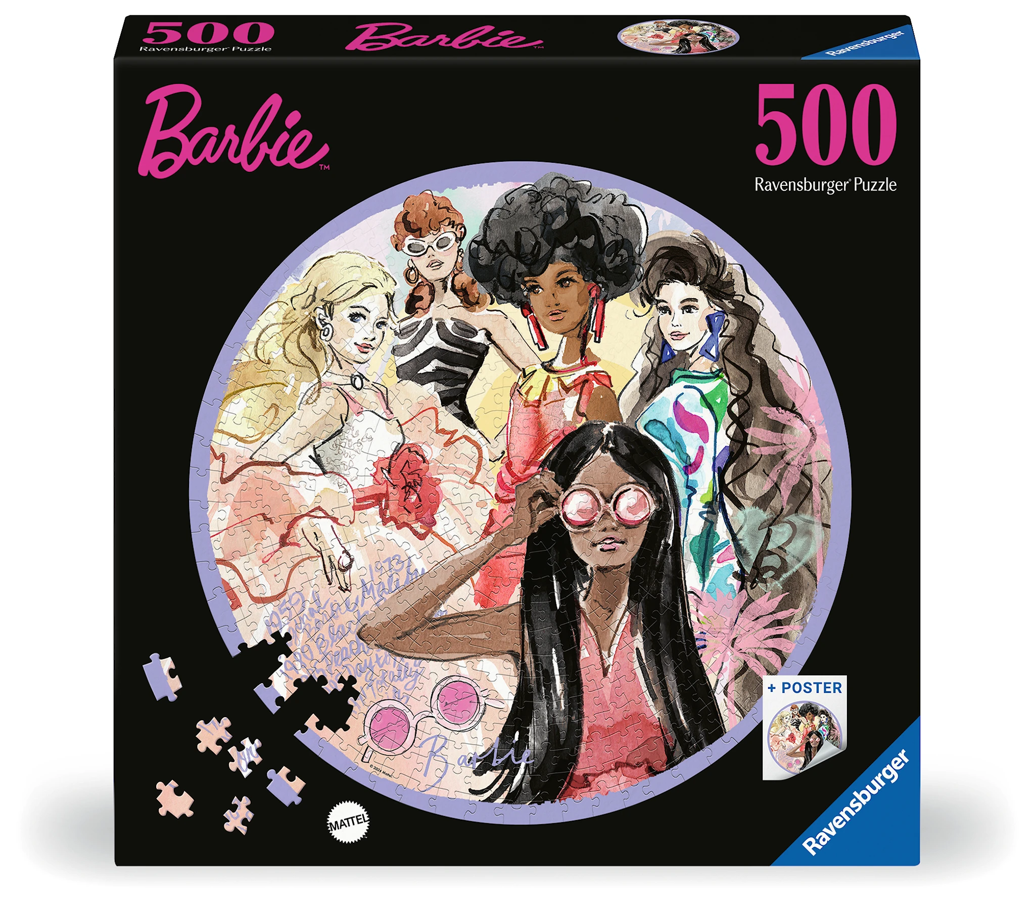 Tuotekuva ille Barbie-palapeli, pyöreä, 500 palaa, Ravensburger