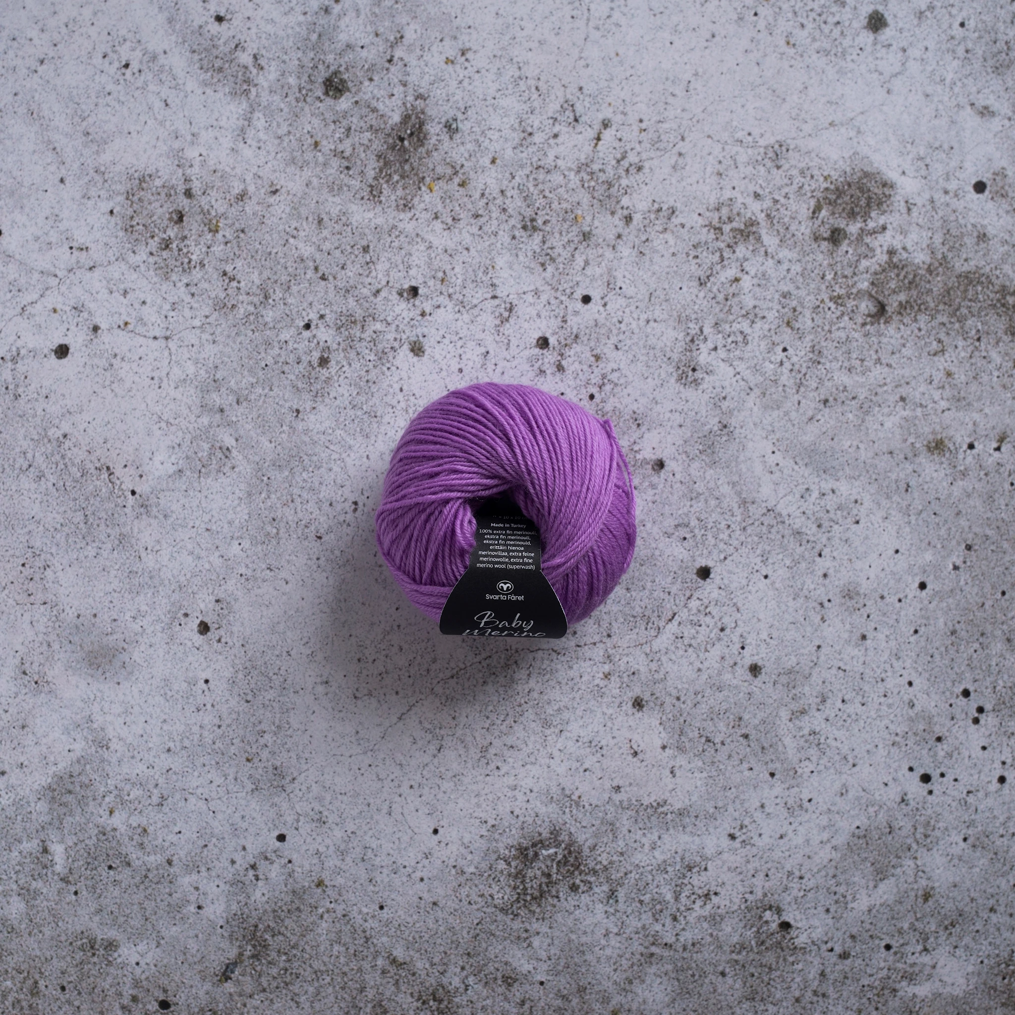 Produktbild för Baby Merino Garn Ull 25 g Svarta Fåret